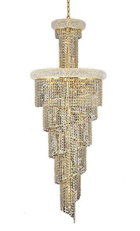 Elegant Lighting Spiral 28 Light Chandelier Model: V1800SR22G/EC