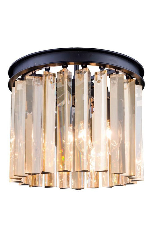 Elegant Lighting Sydney 3 Light Flush Mount Model: 1208F12MB/RC