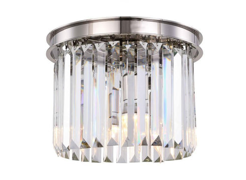 Elegant Lighting Sydney 3 Light Flush Mount Model: 1238F12MB-SS/RC