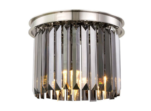 Elegant Lighting Sydney 3 Light Flush Mount Model: 1238F12MB-SS/RC