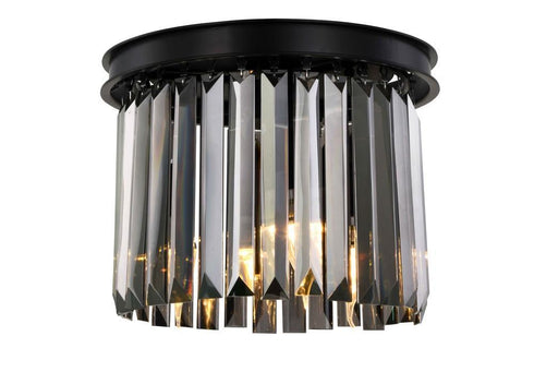 Elegant Lighting Sydney 3 Light Flush Mount Model: 1238F12MB-SS/RC