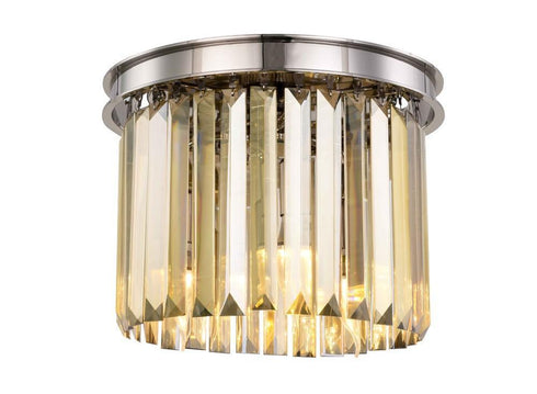 Elegant Lighting Sydney 3 Light Flush Mount Model: 1238F12MB-SS/RC