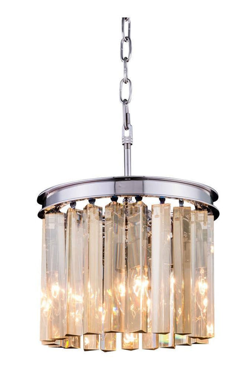 Elegant Lighting Sydney 3 Light Pendant Model: 1208D12PN-GT/RC