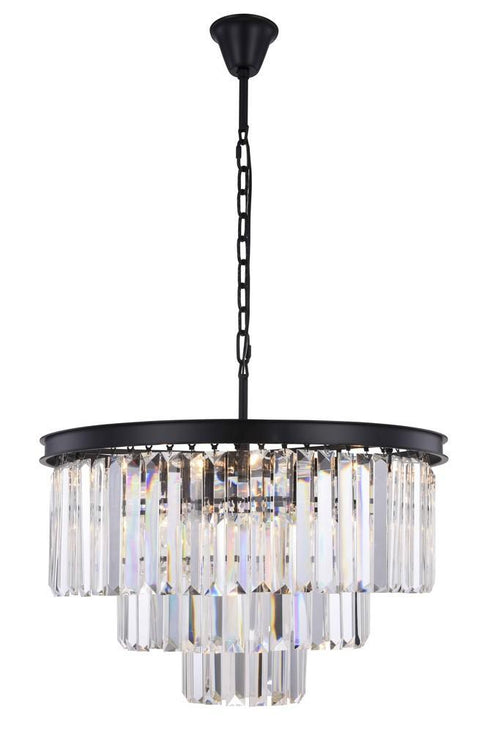 Elegant Lighting Sydney 9 Light Chandelier Model: 1231D26MB/RC