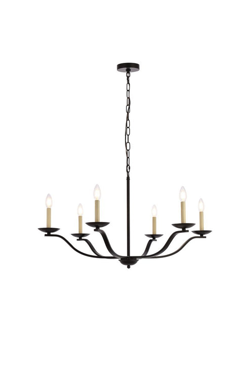 Living District Trey 6 Light Pendant Model: LD641D36BK