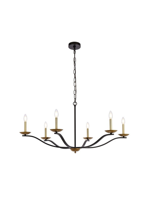 Living District Trey 6 Light Pendant Model: LD641D36BK