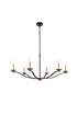 Living District Trey 6 Light Pendant Model: LD641D36BK