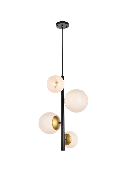 Living District Wells 4 Light Pendant Model: LD655D18BRK