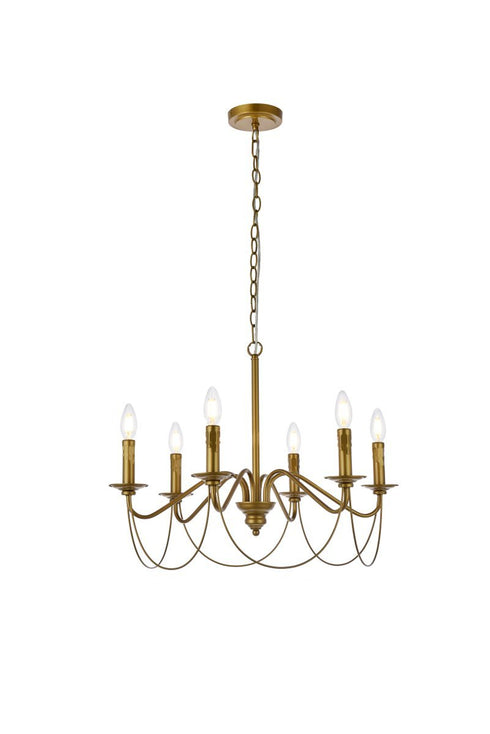 Living District Westley 6 Light Pendant Model: LD7048D24BK