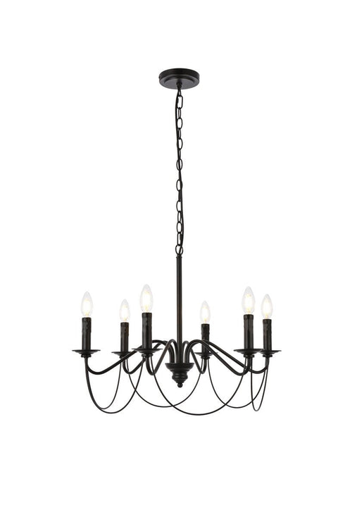 Living District Westley 6 Light Pendant Model: LD7048D24BK