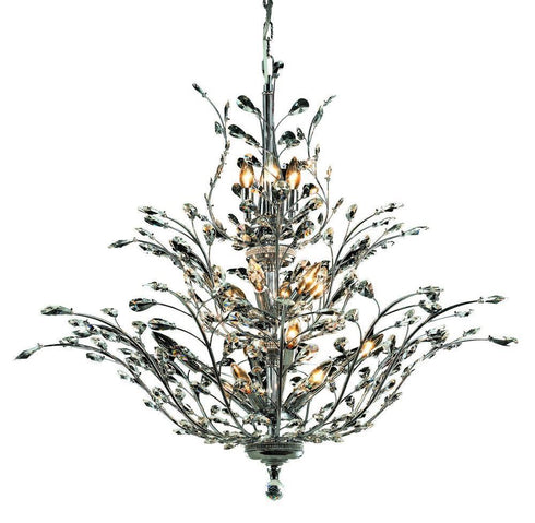 Elegant Lighting 18 Light Orchid 18 Light Dark Bronze Chandelier Clear Model: V2011G41DB/RC