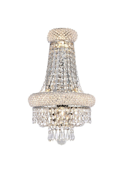 Elegant Lighting 4 Light Primo 4 Light Chrome Wall Sconce Clear Royal Model: V1803W12SC/RC