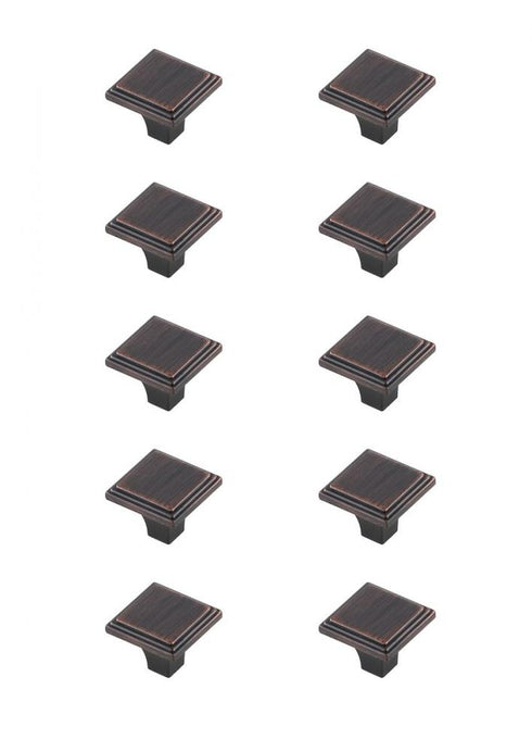 Elegant Decor Wilow 1 Inch Matte Black Square Knob Model: KB2012-MB-10PK