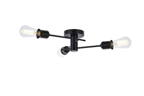 Living District Xavier 3 Light Flush Mount Model: LD7049F18BK