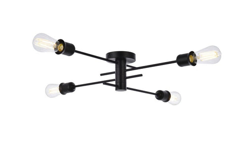Living District Xavier 4 Light Flush Mount Model: LD7050F26BK