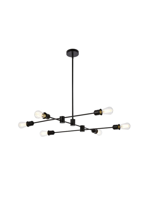 Living District Xavier 6 Light Pendant Model: LD7052D35BK
