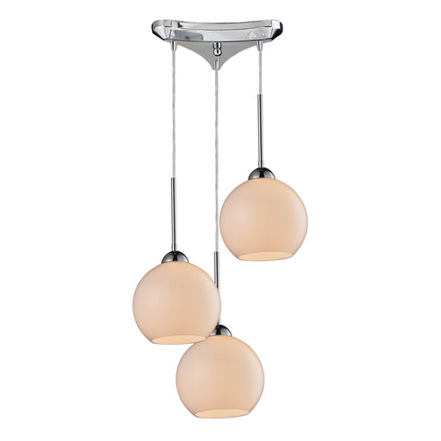Elk 10240/3WH Cassandra 3 Light Pendant In Polished Chrome