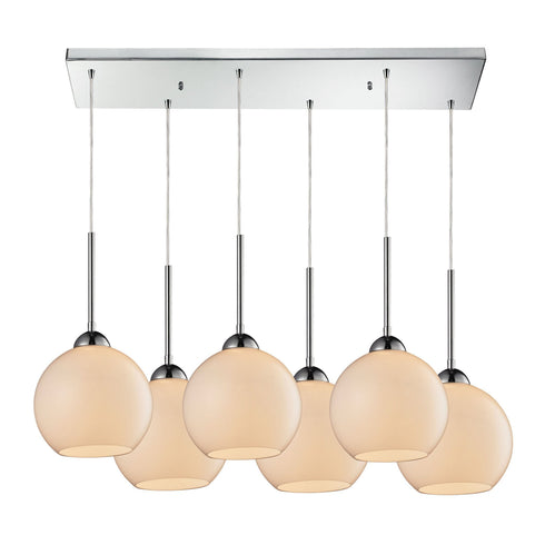 Elk 10240/6RC-WH Cassandra 6 Light Pendant In Polished Chrome
