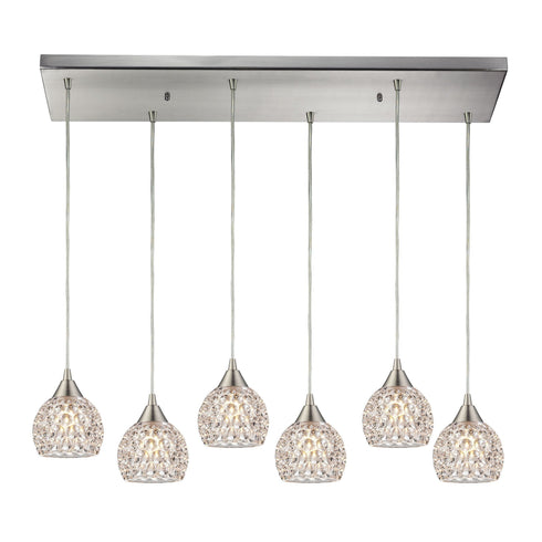 Elk 10341/6RC Kersey 6 Light Pendant In Satin Nickel