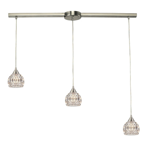 Elk 10342/3L Kersey 3 Light Pendant In Satin Nickel
