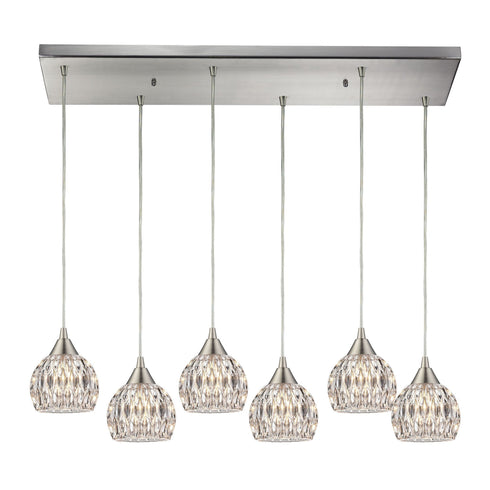 Elk 10342/6RC Kersey 6 Light Pendant In Satin Nickel