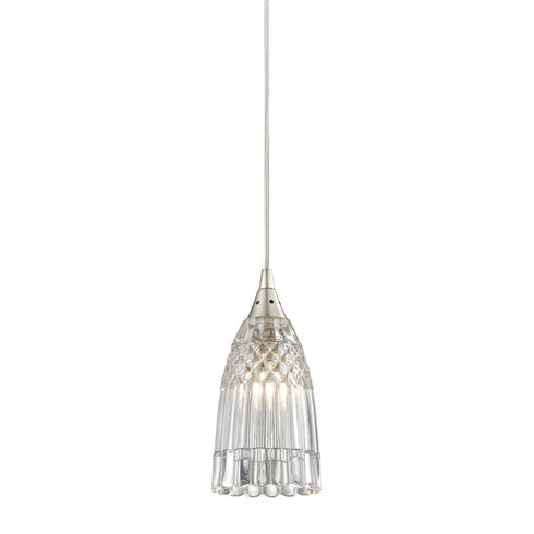 Elk 10458/1 Kersey 1 Light Pendant In Satin Nickel