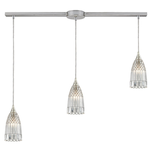 Elk 10458/3L Kersey 3 Light Pendant In Satin Nickel