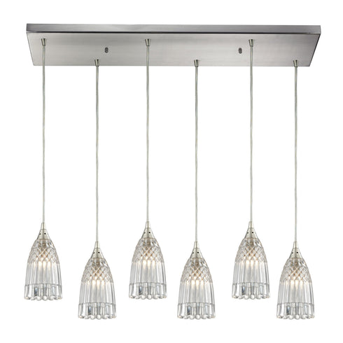 Elk 10458/6RC Kersey 6 Light Pendant In Satin Nickel