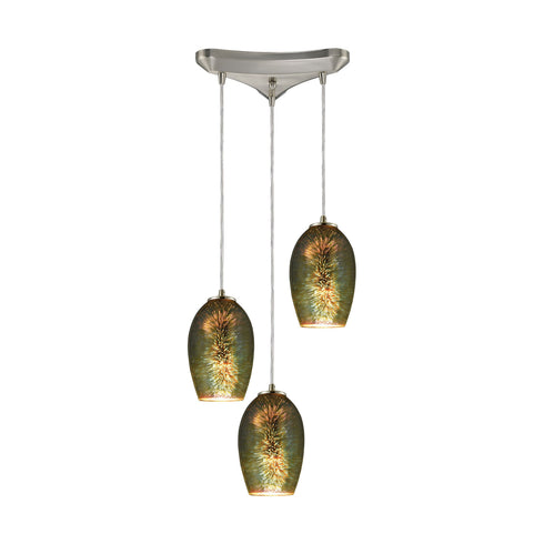 Elk 10506/3 Illusions 3 Light Pendant In Satin Nickel