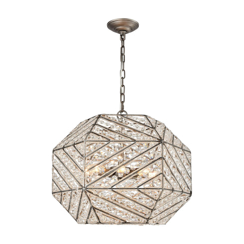 Elk 11837/8 Constructs 8 Light Chandelier In Weathered Zinc