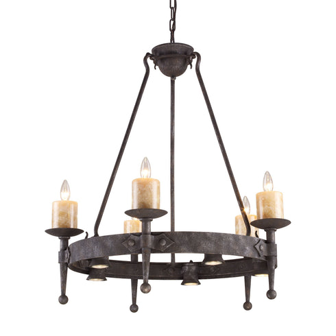 Elk 14005/5+5 Cambridge 10 Light Chandelier In Moonlit Rust
