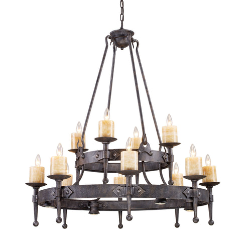 Elk 14006/8+4+4 Cambridge 16 Light Chandelier In Moonlit Rust