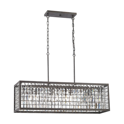 Elk 14341/4 Nadina 4 Light Chandelier In Silverdust Iron