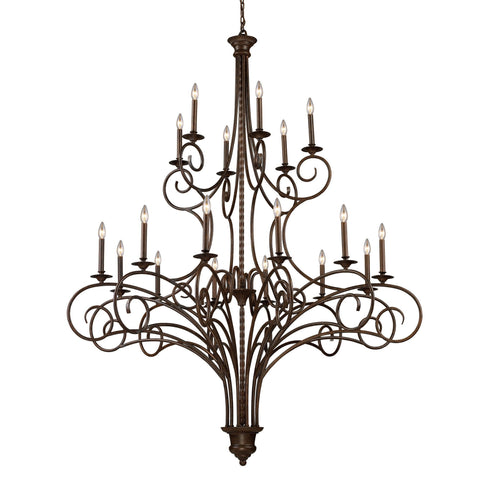 Elk 15044/12+6 Gloucester 18 Light Chandelier In Weathered Bronze