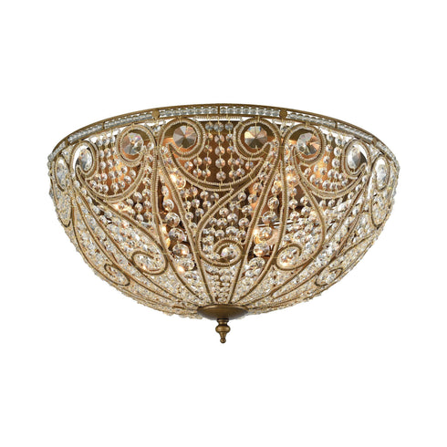 Elk 15964/10 Elizabethan 10 Light Flush In Dark Bronze
