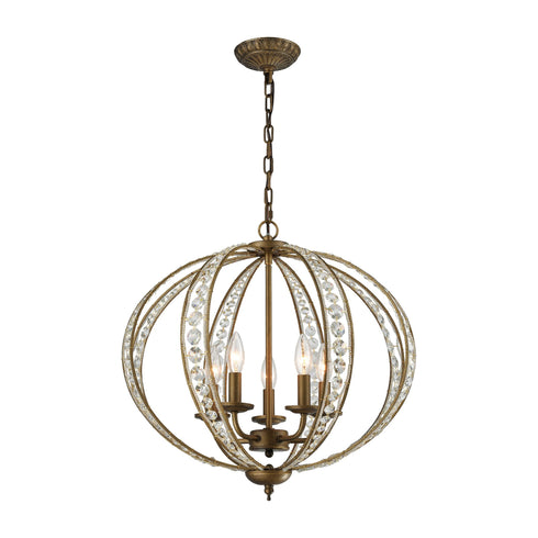 Elk 15965/5 Elizabethan 5 Light Chandelier In Dark Bronze