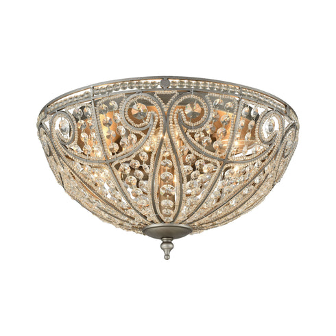 Elk 15994/6 Elizabethan 6 Light Flush In Weathered Zinc