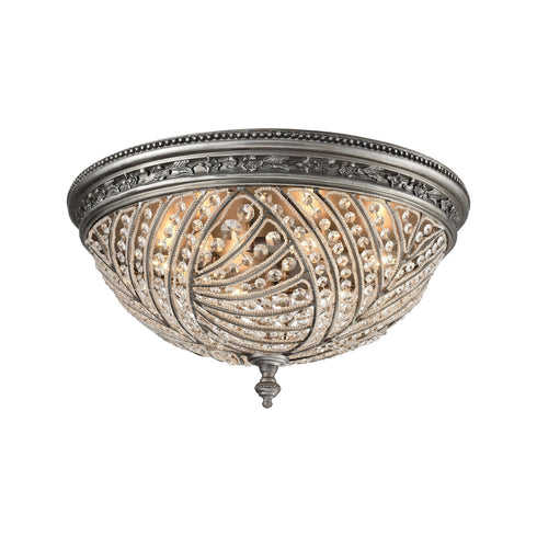 Elk 16251/6 Renaissance 6 Light Flush In Weathered Zinc