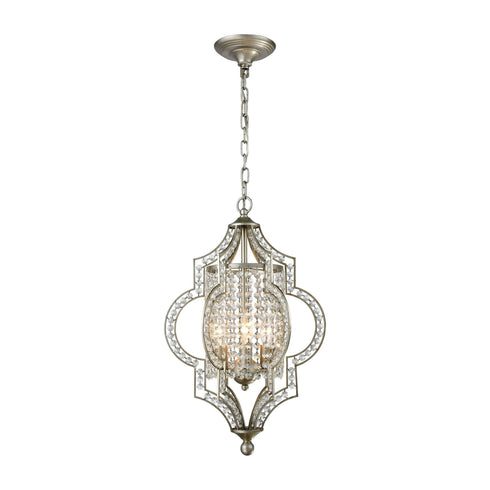 Elk 16270/3 Gabrielle 3 Light Chandelier In Aged Silver