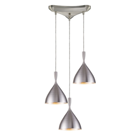 Elk 17042/3ALM Spun Aluminum 3 Light Pendant In Aluminum