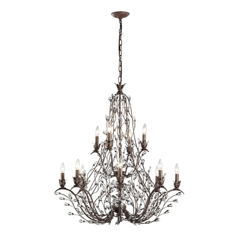 Elk 18147/8+4 Sagemore 12 Light Chandelier In Bronze Rust