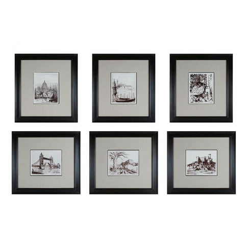 Elk 18th Century Ink Reproductions (6 Piece Set) Model: 10016-S6