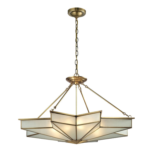 Elk 22013/8 Decostar 8 Light Pendant In Brushed Brass