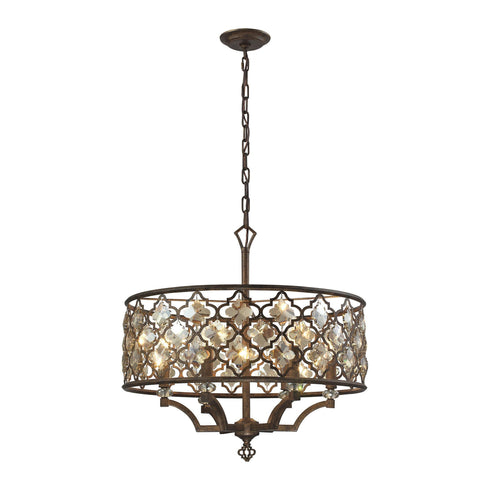 Elk 31097/6 Armand 6 Light Pendant In Weathered Bronze