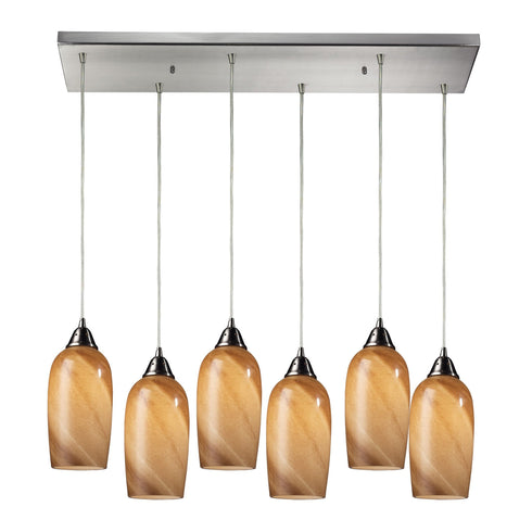 Elk 31137/6RC Sandstone 6 Light Pendant In Satin Nickel