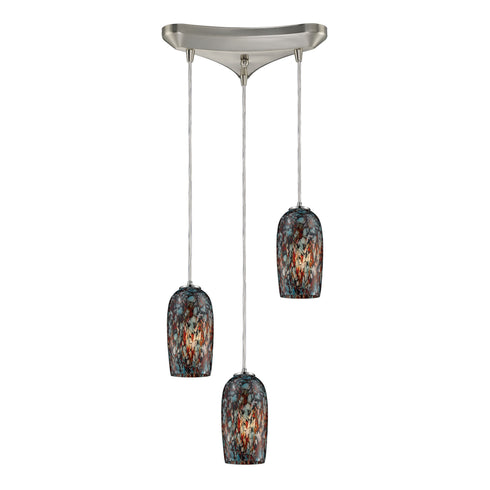 Elk 31147/3 Collage 3 Light Pendant In Satin Nickel