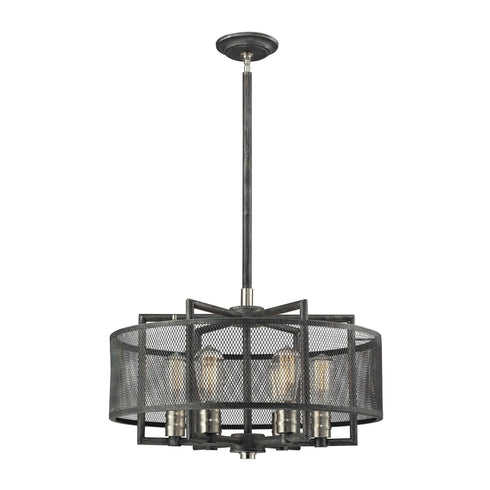 Elk 31238/6 Slatington 6 Light Chandelier In Silvered Graphite & Brushed Nickel