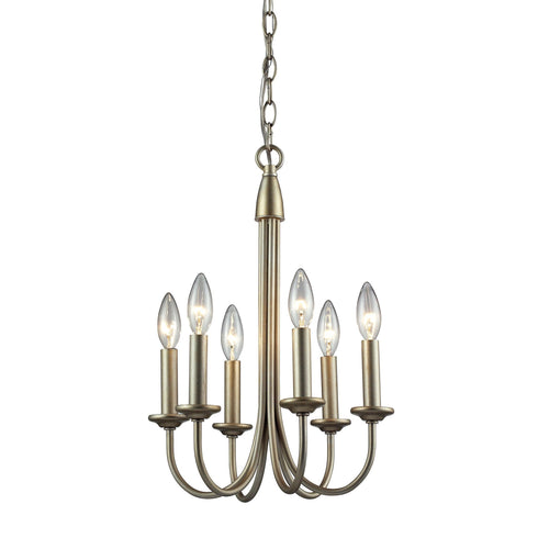 Elk Chandette 6 Light Chandelier In Aged Silver Model: 31803/6