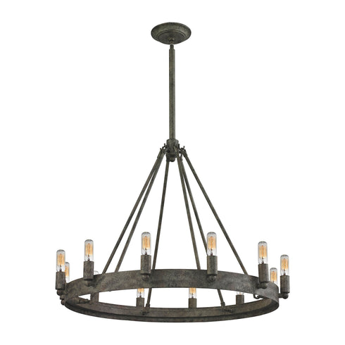 Elk 31821/12 Lewisburg 12 Light Chandelier In Malted Rust