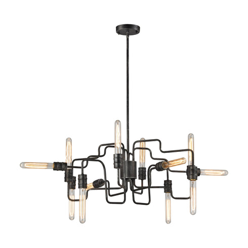 Elk 31992/12 Transit 12 Light Chandelier In Silvered Graphite